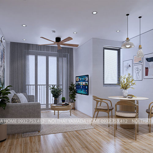 Thiết kế 1 phòng ngủ cho thuê đơn giản